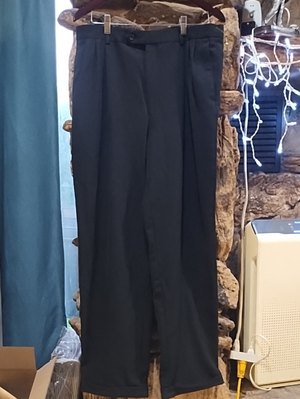 Pronto Uomo Black Wool Men's Dress Pants